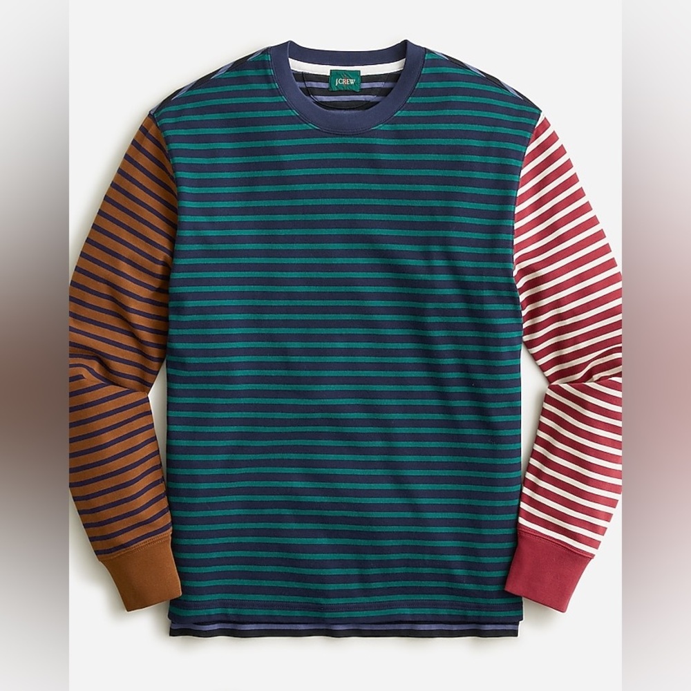 Men’s J. Crew Rugby Crewneck Shirt Multi color Size Large